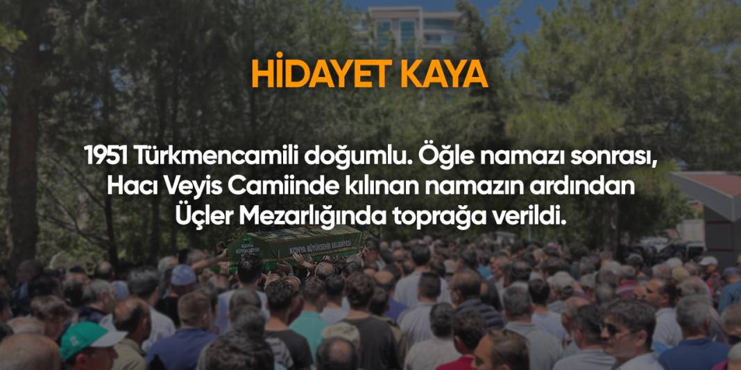 Konya'da bugün vefat edenler | 9 Ocak 2025 10